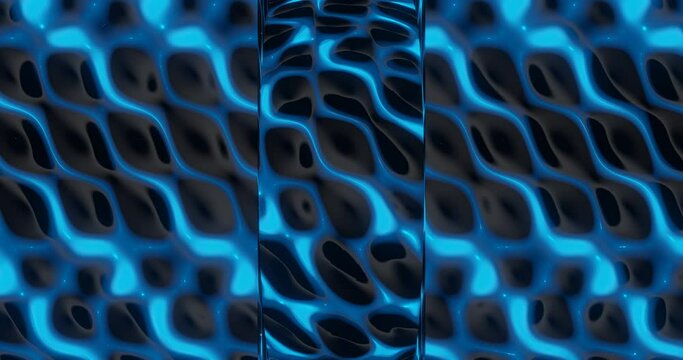 3d render with blue twisty lines on black