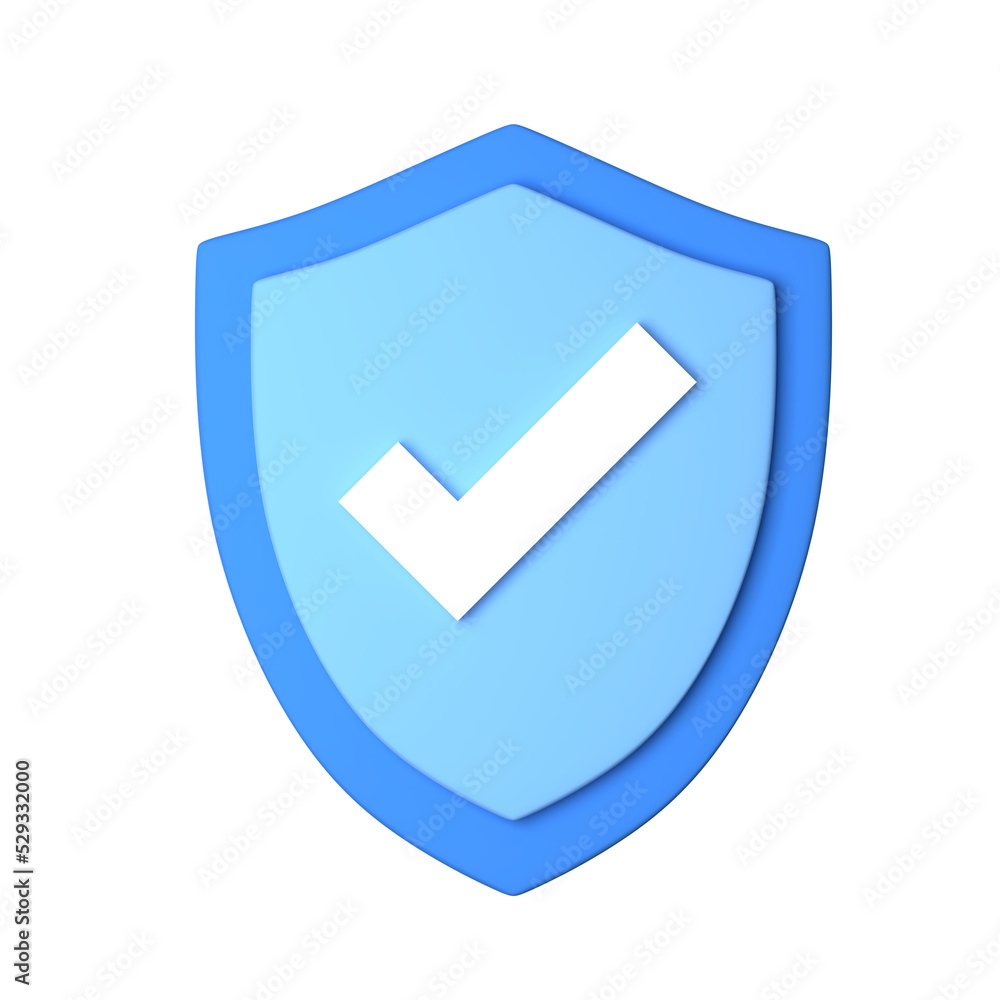 Poster 3d shield icon transparency background