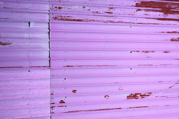 Corrugated iron pink and red, background