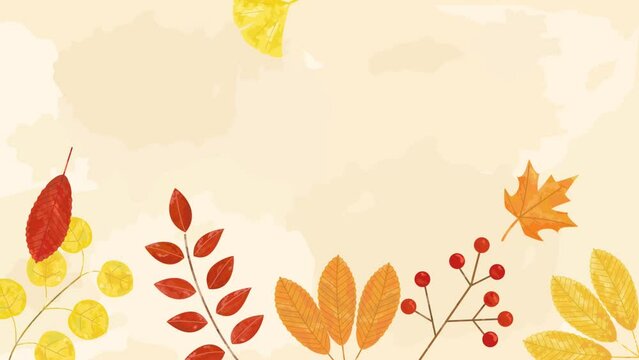 楓や紅葉・秋の葉が舞うアニメーション