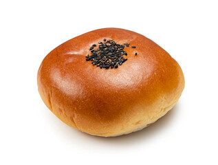 Anpan placed against a white background.