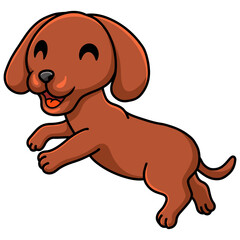 Cute dachshund dog cartoon posing