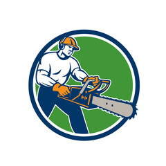 Lumberjack Tree Surgeon Arborist Chainsaw Circle