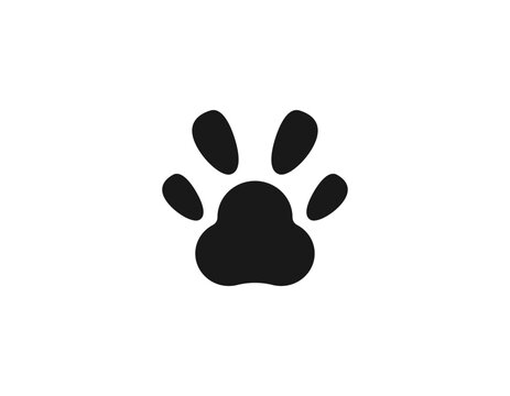 Paw vector icon on white background.