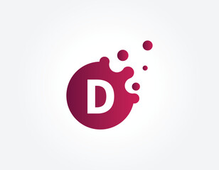 Dots Letter D Logo. D Letter Design Vector with Dots. vector illustrator.