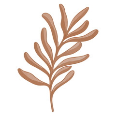 Watercolor Dried Leaf, Branches clipart.