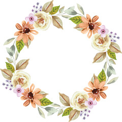 Cream Rose Watercolor Floral Bouquet