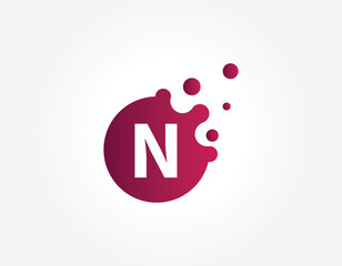 Dots Letter N Logo. N Letter Design Vector with Dots. vector illustrator.