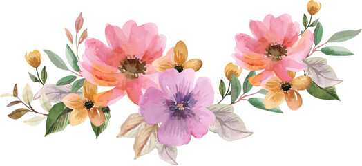 Watercolor Floral Autumn Peonies Bouquet