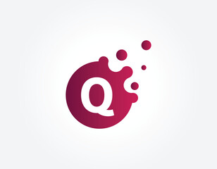 Dots Letter Q Logo. Q Letter Design Vector with Dots. vector illustrator.