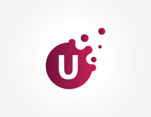 Dots Letter U Logo. U Letter Design Vector with Dots. vector illustrator.