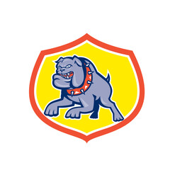 Bulldog Dog Mongrel Attacking Retro