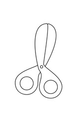 Doodle scissors. Handicraft accessories. vector fat cartoon illustration, clipart.