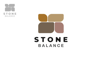 Balanced Stone Logo Design ,Vector Template