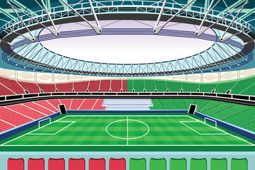 Al Thumama stadium Football world cup background for banner, soccer championship 2022 in qatar