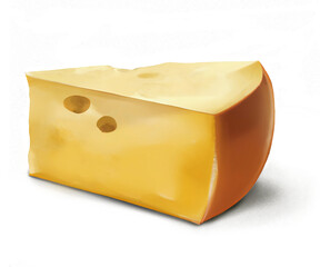 piece of cheese - isolated illustration