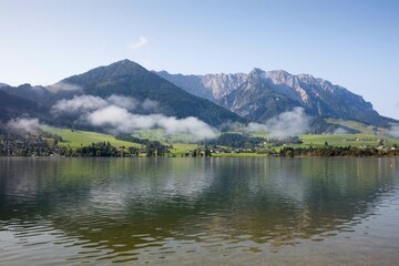 Walchsee, Zahmer Kaiser, Kaiserwinkl, Kaiser Mountains, Tyrol, Austria, Europe