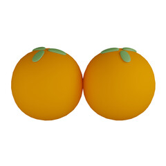 3d oranges on a plate