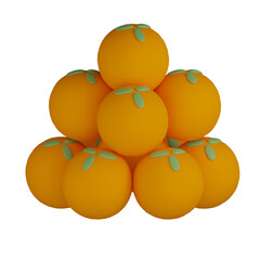 3d oranges on a plate