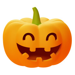 Happy Halloween, Smilling jack-o'-lantern pumpkin.