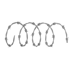 3d silver barbed wire