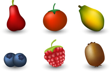 Realistic Fruit Icon Collection