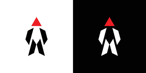 Modern and attractive geometric man illustration mascot abstract design