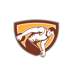 Discus Thrower Shield Retro