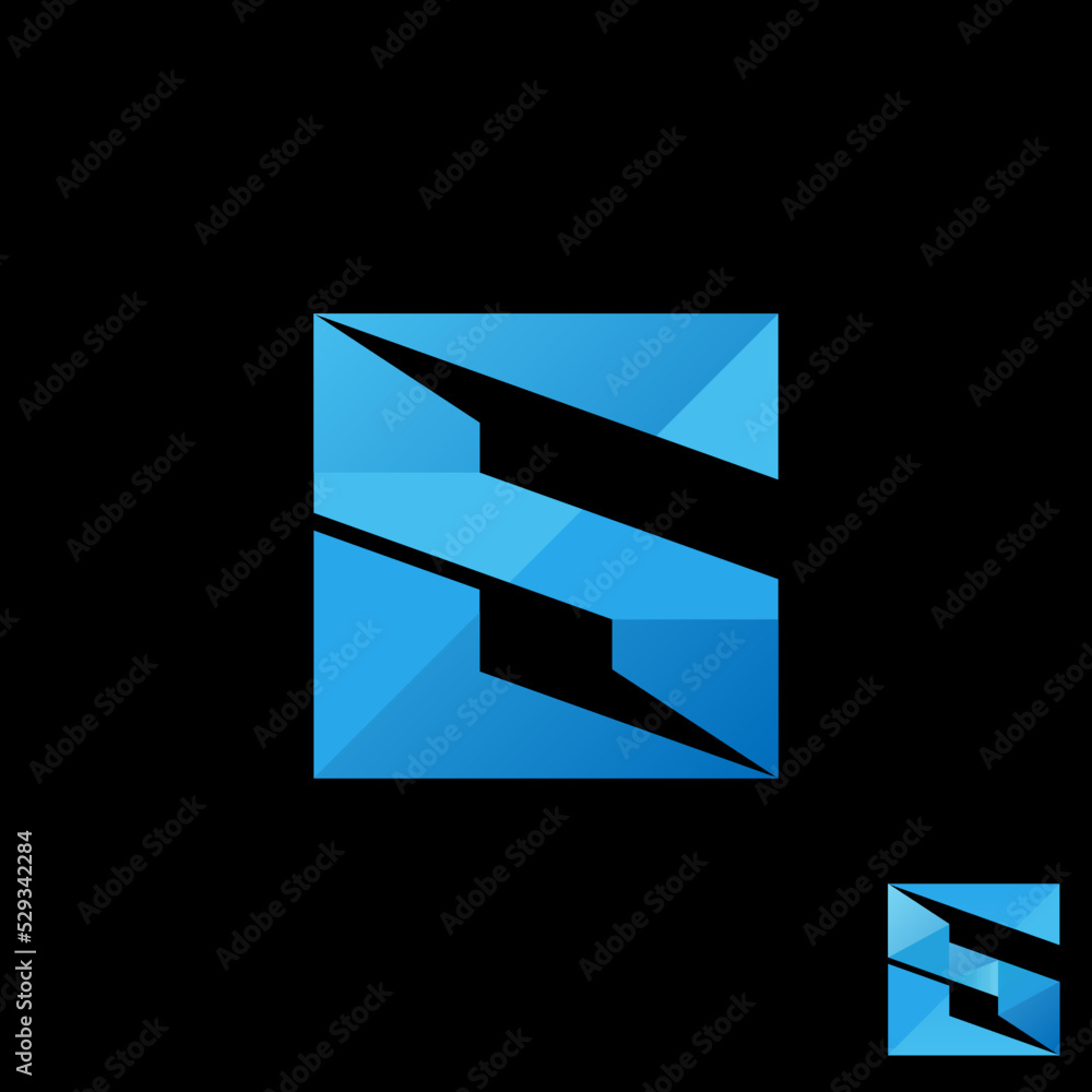 Poster simple and unique letter or word s font on square rectangular image graphic icon logo design abstrac