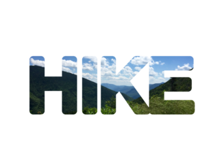 Capital Letter Hike Text With Stunning Landscape Image of Appalachian Trail Mountain Range Within the Letters
