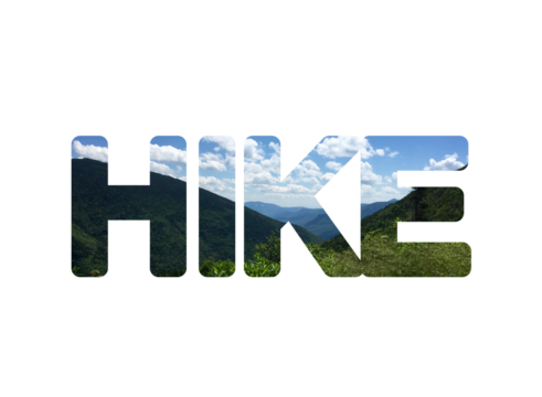 Capital Letter Hike Text With Stunning Landscape Image of Appalachian Trail Mountain Range Within the Letters - Powered by Adobe