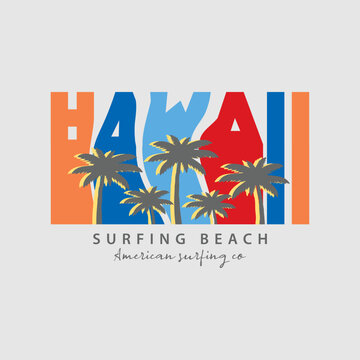 Hawaii illustration typography. perfect for t shirt design