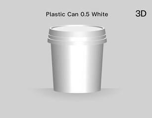 Plastic Can 500 gram white for mockup