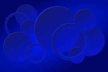 blue circle paper cut style  on dark blue background 