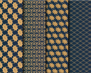 Luxury vector pattern design, natural luxury stylish modern pattern. Geometric seamless floral black & gold pattern design.