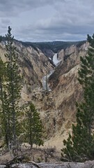 waterfall, yellowstone