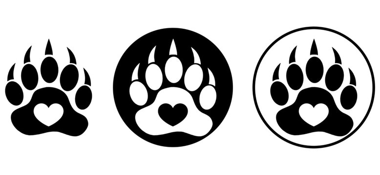 Paw Print. Dog and cat paw print. Animal paw prints isolated on white background vector illustration EPS, AI, SVG, JPEG files