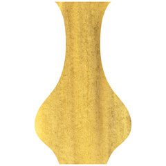 Watercolor brown boho ceramic vase. Transparent PNG clipart