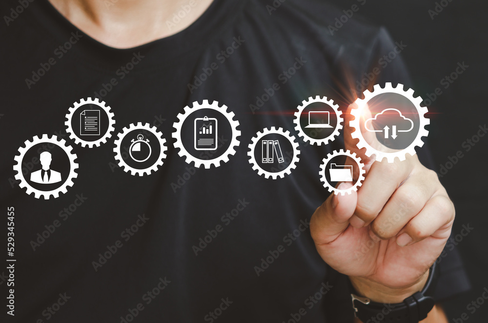 Poster business internet of things iot new technology big data cloud database information storage digital c