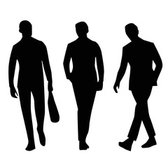 men walking silhouette vector design