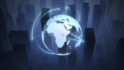 Global connection and the internet network 3D illustration