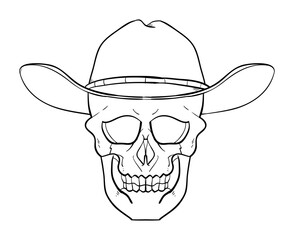 skull and hat  lineart
