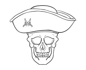 skull and hat  lineart