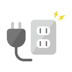 outlet plug and socket icon	 / png - obrazy, fototapety, plakaty