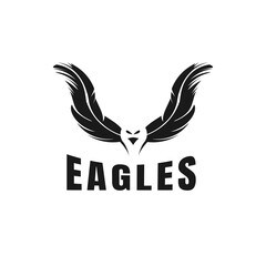 Feather Shape Eagle Logo Vector