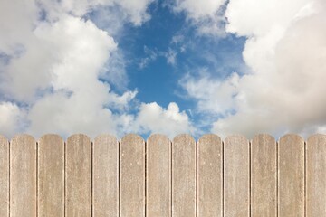Fence under blue sky
