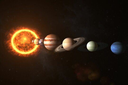 Graphic image of planets with sun