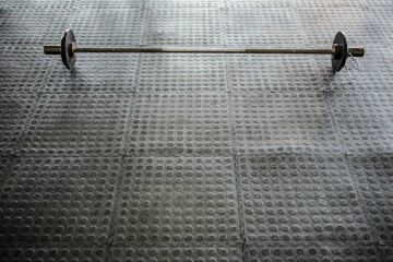 High angle view of barbell