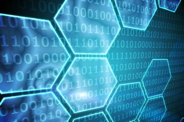 Black background with shiny hexagons