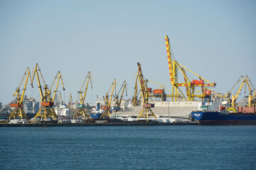 Constanta commercial port. photo in August 2022. photo during the day.